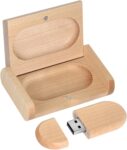 Pendrive de Madera Rodondo Con Caja a Juego